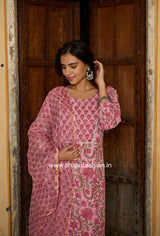 Shop hand block printed cotton suits with kota dupatta (CSS215KD)