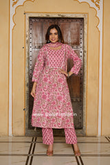 Shop hand block printed cotton suits with kota dupatta (CSS215KD)