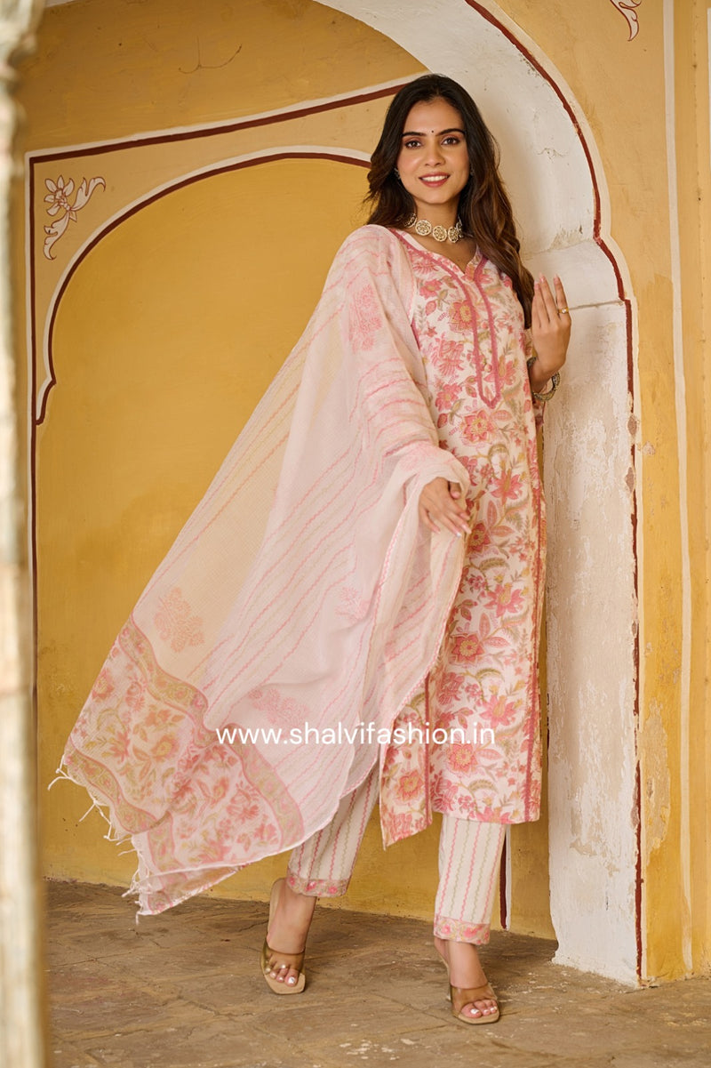 Shop hand block printed cotton suits in jaipur (CSS220KD)