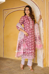 Shop hand block print kota doria suits online shopping (CSS221)