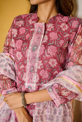 Shop hand block print kota doria suits online shopping (CSS221)