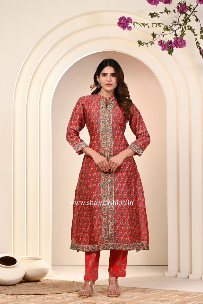 Shop jaipuri block print pure chanderi silk suits (CSS231)