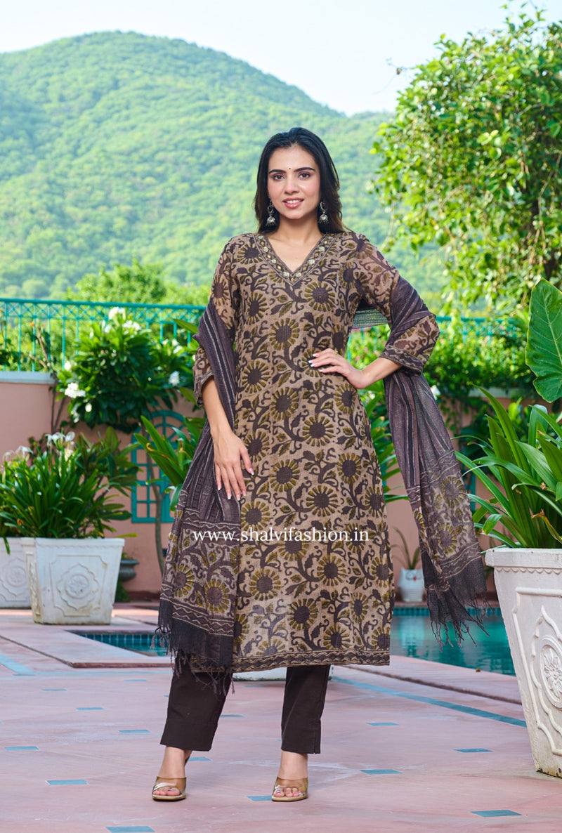 Shop ajrak printed kota doria suits collection (CSS244)