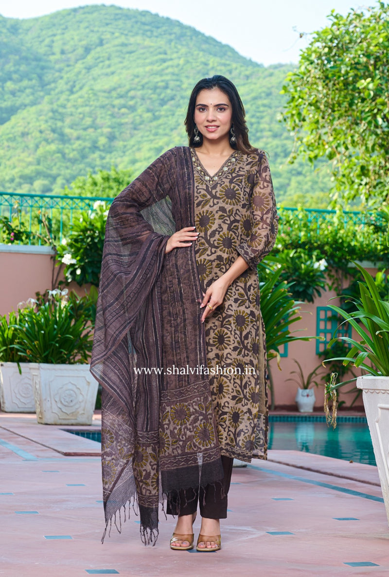 Shop ajrak printed kota doria suits collection (CSS244)