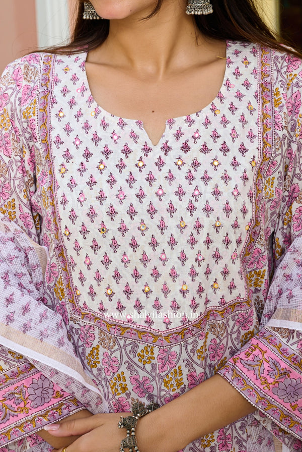 Shop hand block print cotton suit sets online (CSS261)