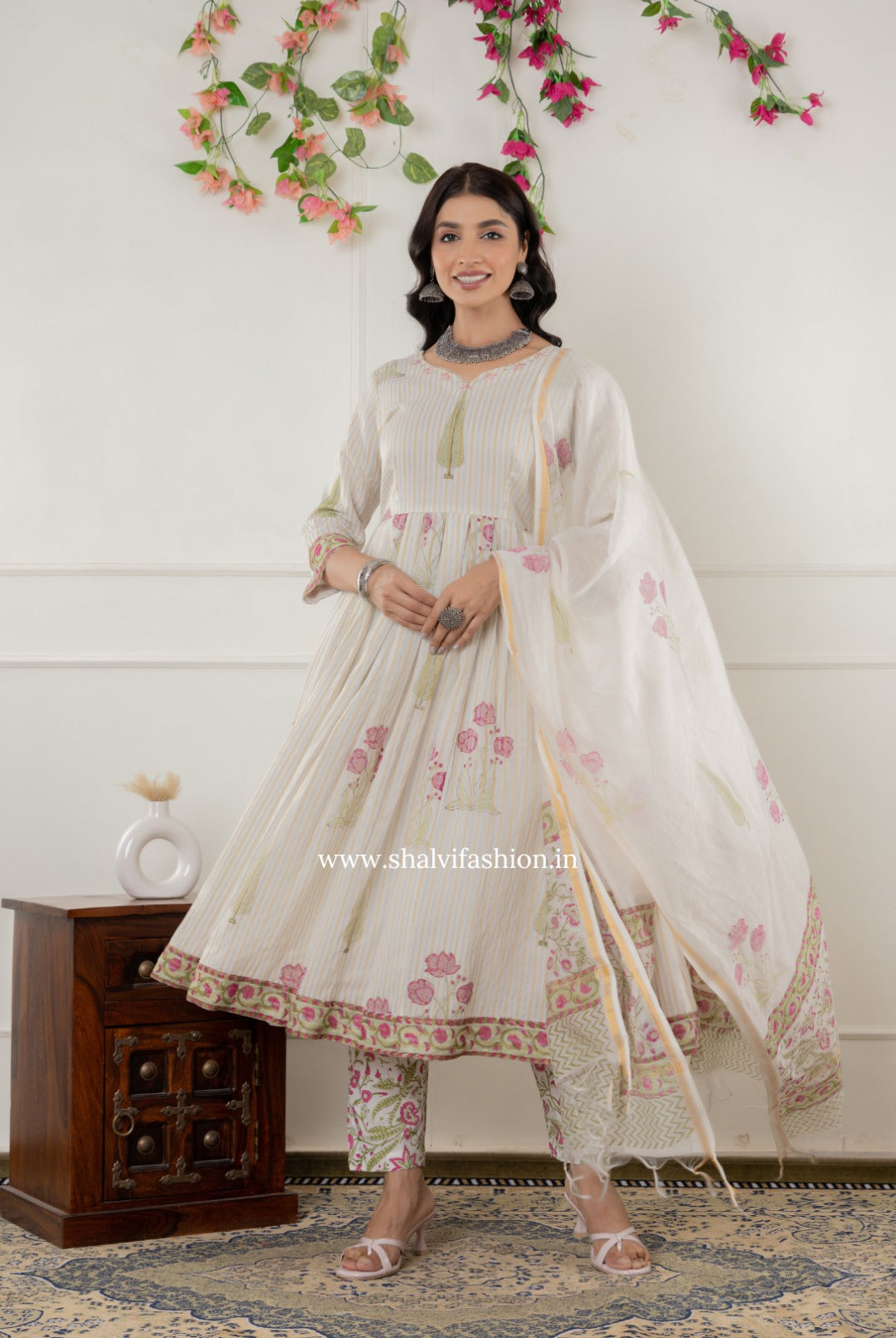 Shop block printed chanderi silk suits online shopping (CSS297)