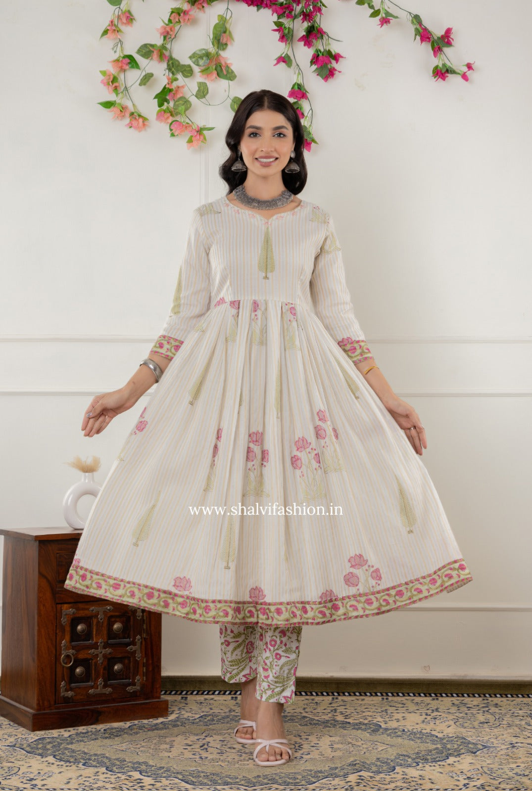 Shop block printed chanderi silk suits online shopping (CSS297)
