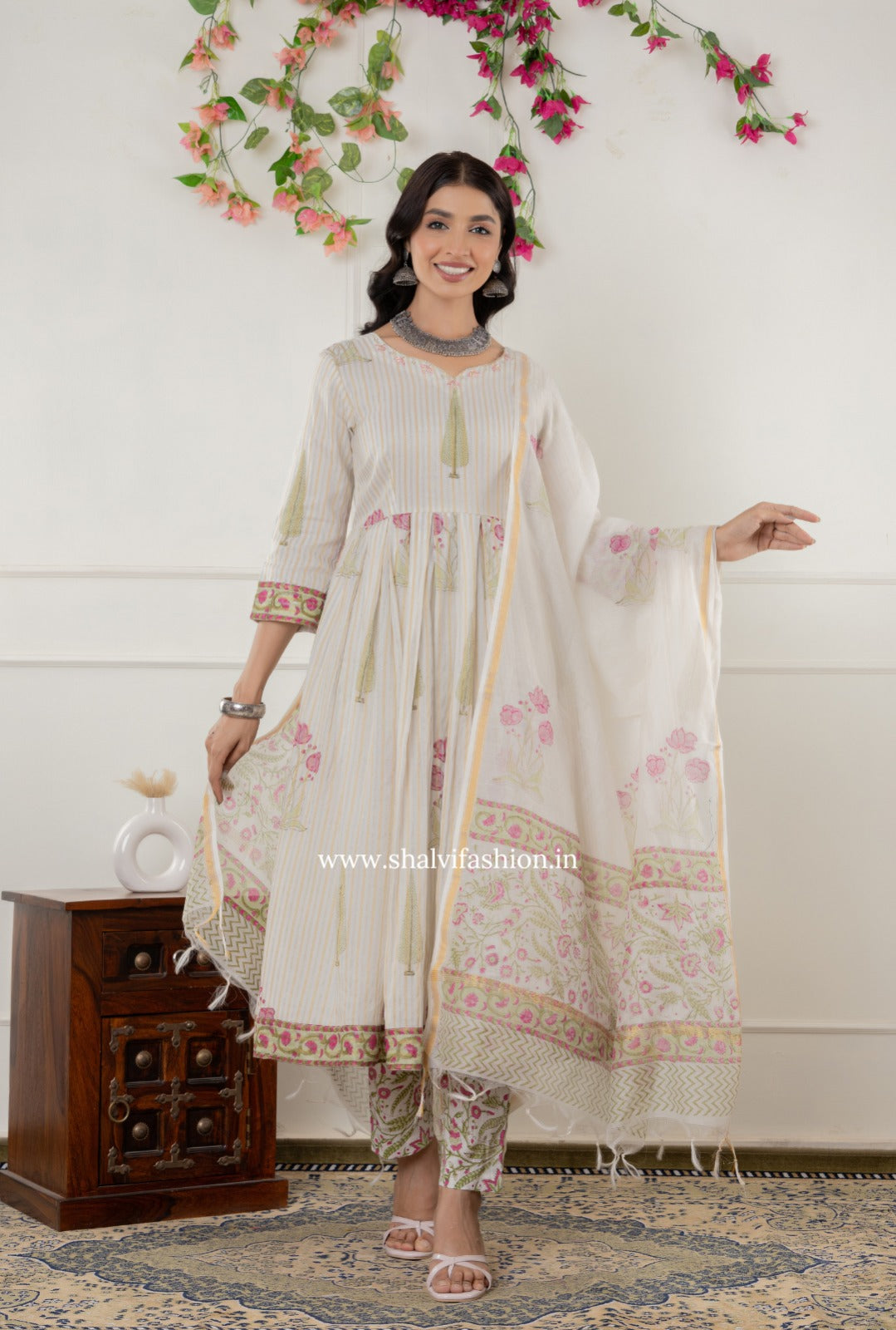 Shop block printed chanderi silk suits online shopping (CSS297)