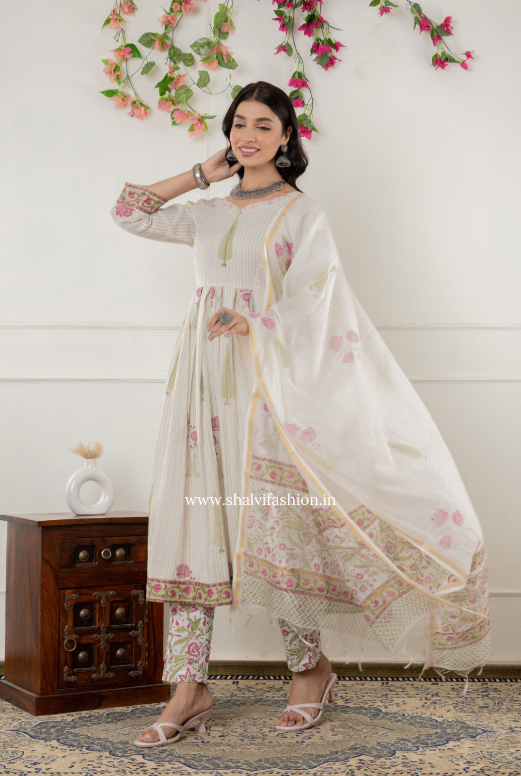 Shop block printed chanderi silk suits online shopping (CSS297)