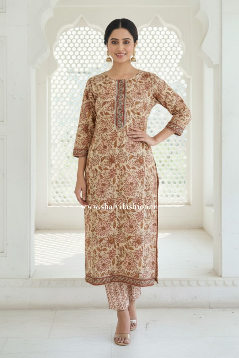 Shop block print chanderi silk suits (CSS310)