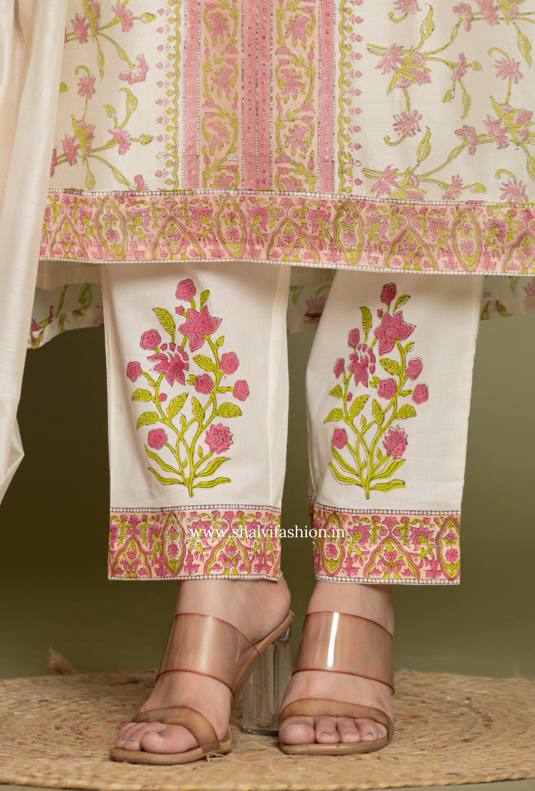 Shop block printed chanderi suits online shopping (CSS322)