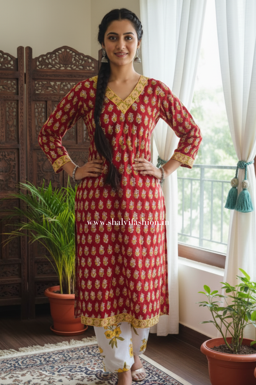 Shop hand block printed pure cotton suits (CSS331)