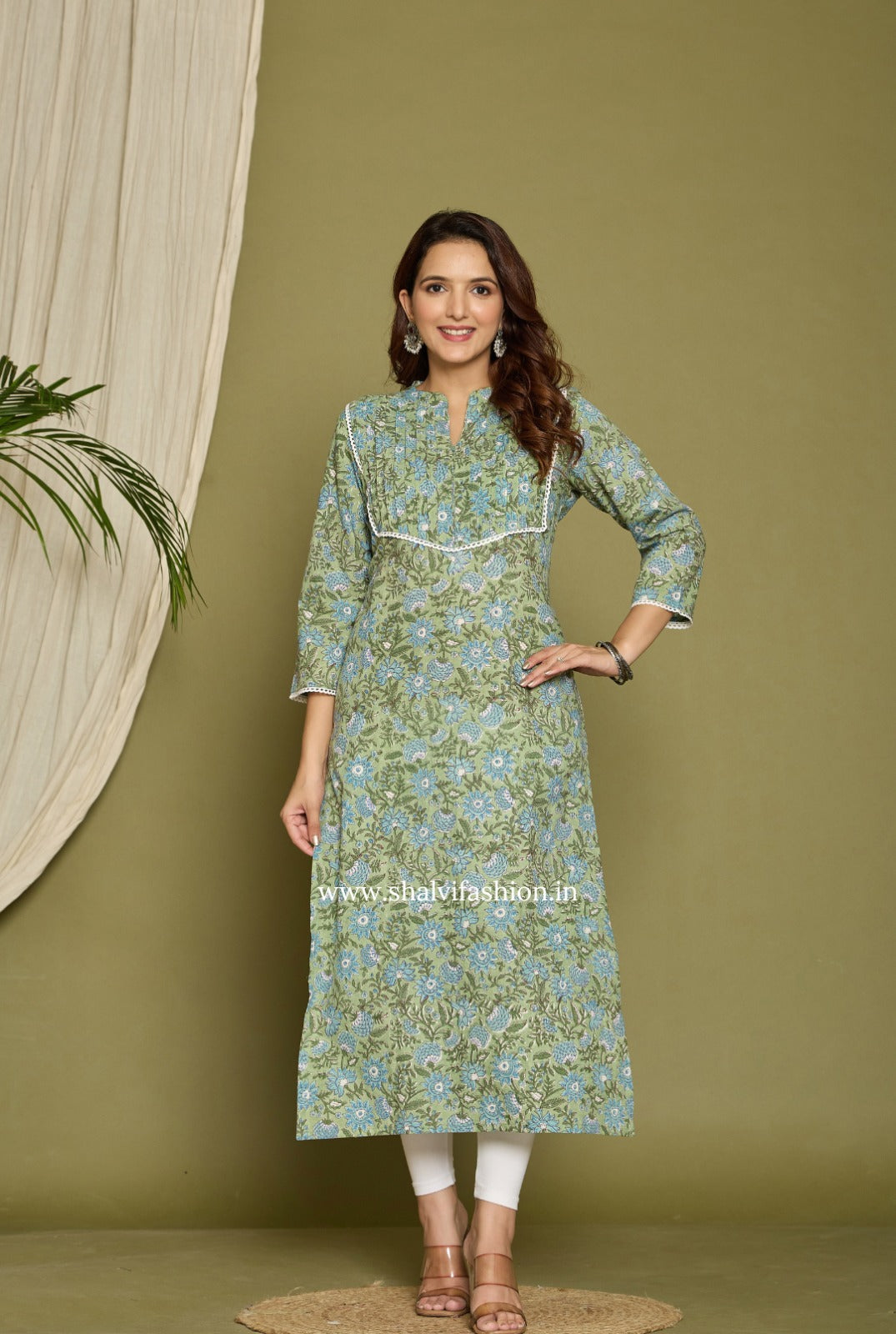 Shop block printed cotton kurties in jaipur (CSS336)