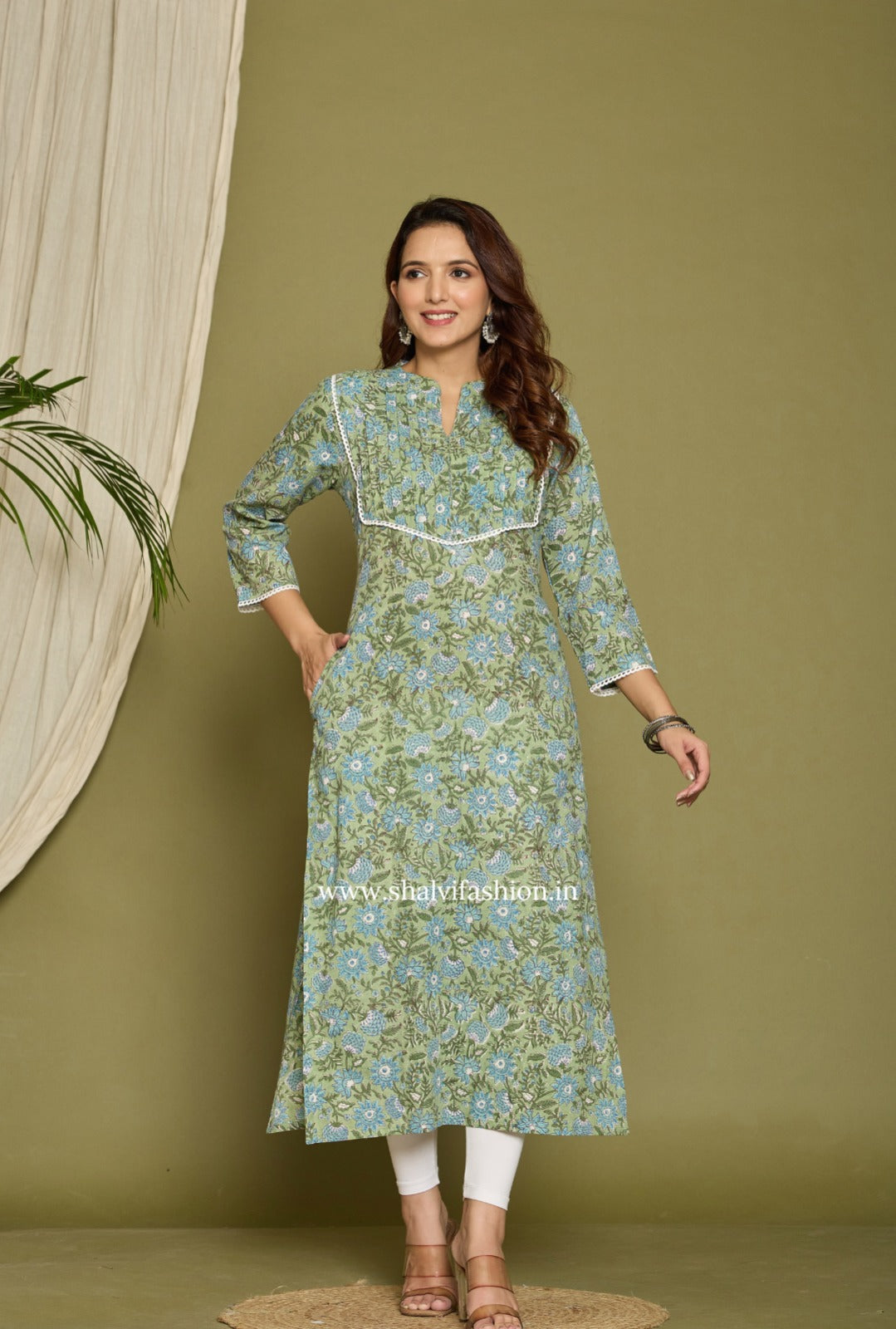 Shop block printed cotton kurties in jaipur (CSS336)