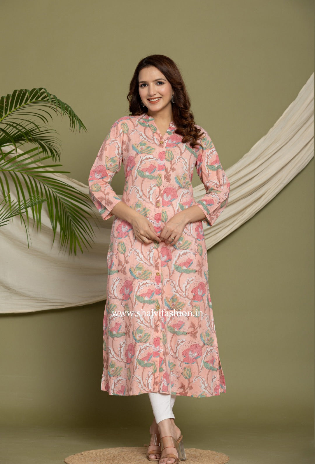 Floral Jaal Print Cotton Kurti (CSS337)