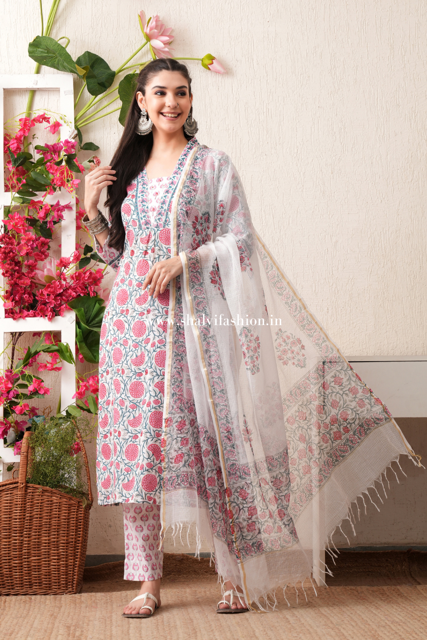 Shop block printed pure cotton suits (CSS369)