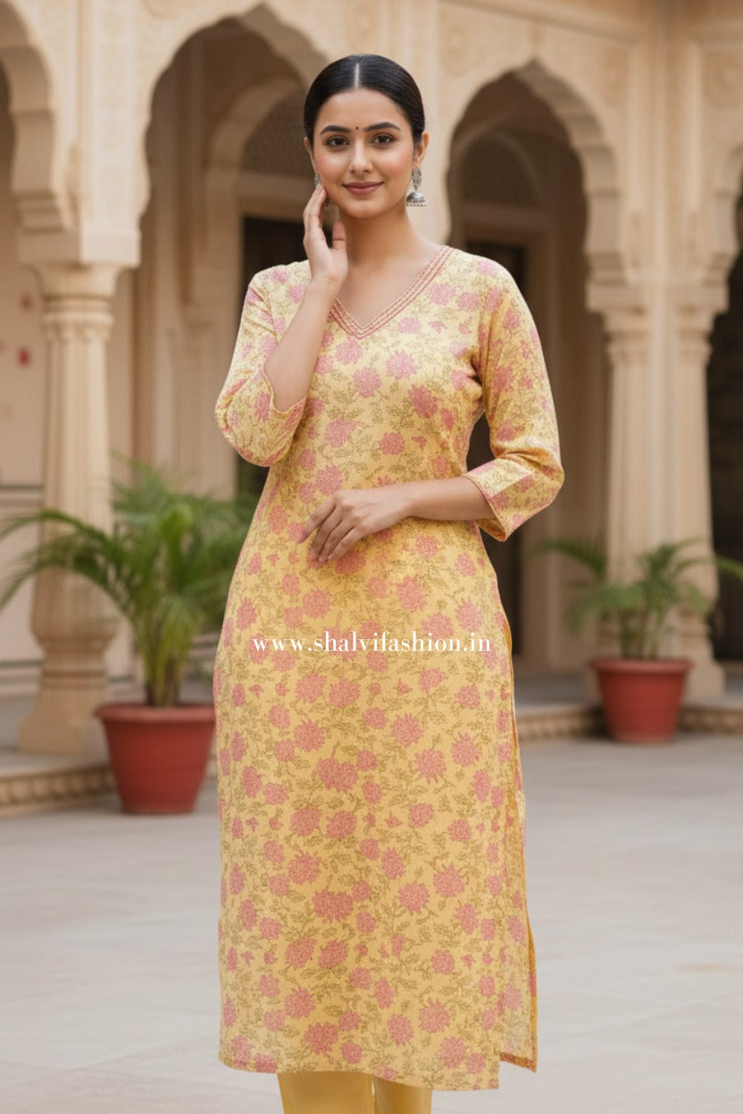 Shop block printed kota doria suits online shopping (CSS379)