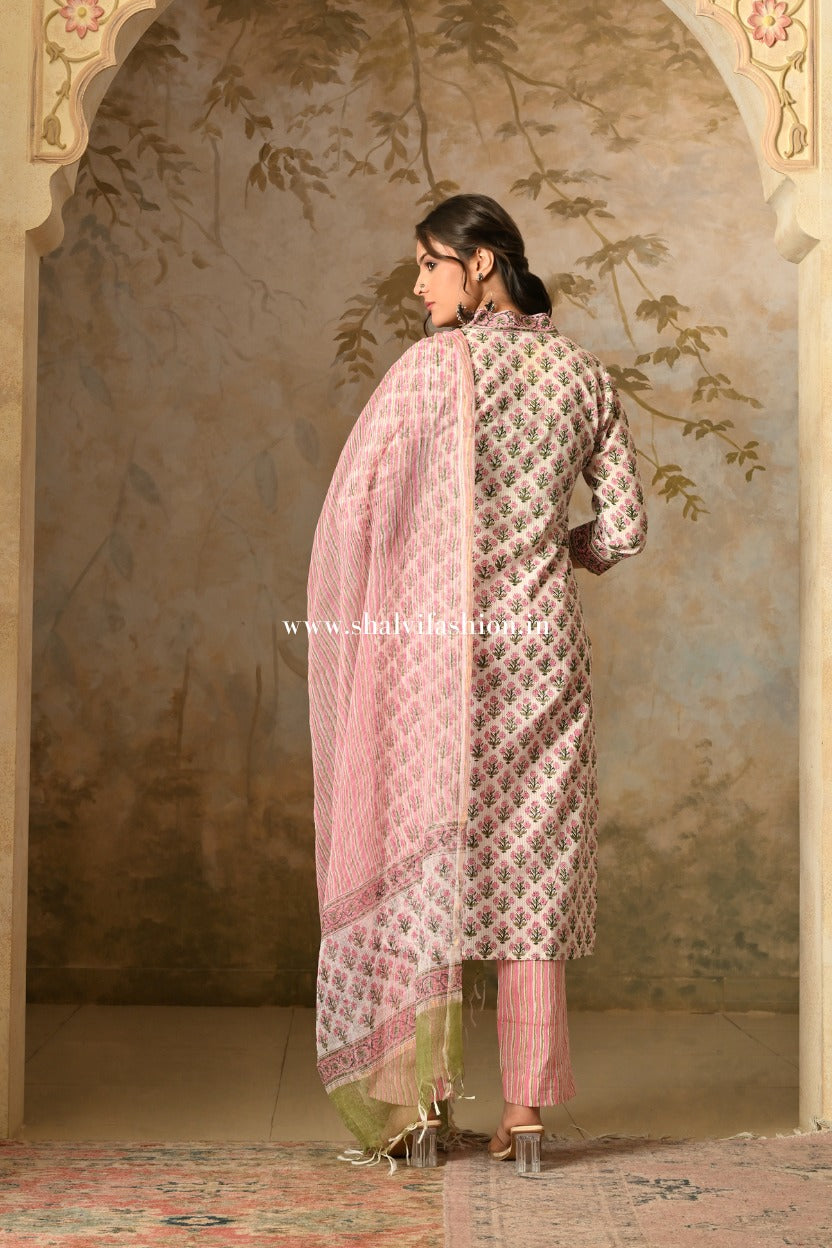 Shop sanganeri hand block print cotton suits online shopping (CSS410)