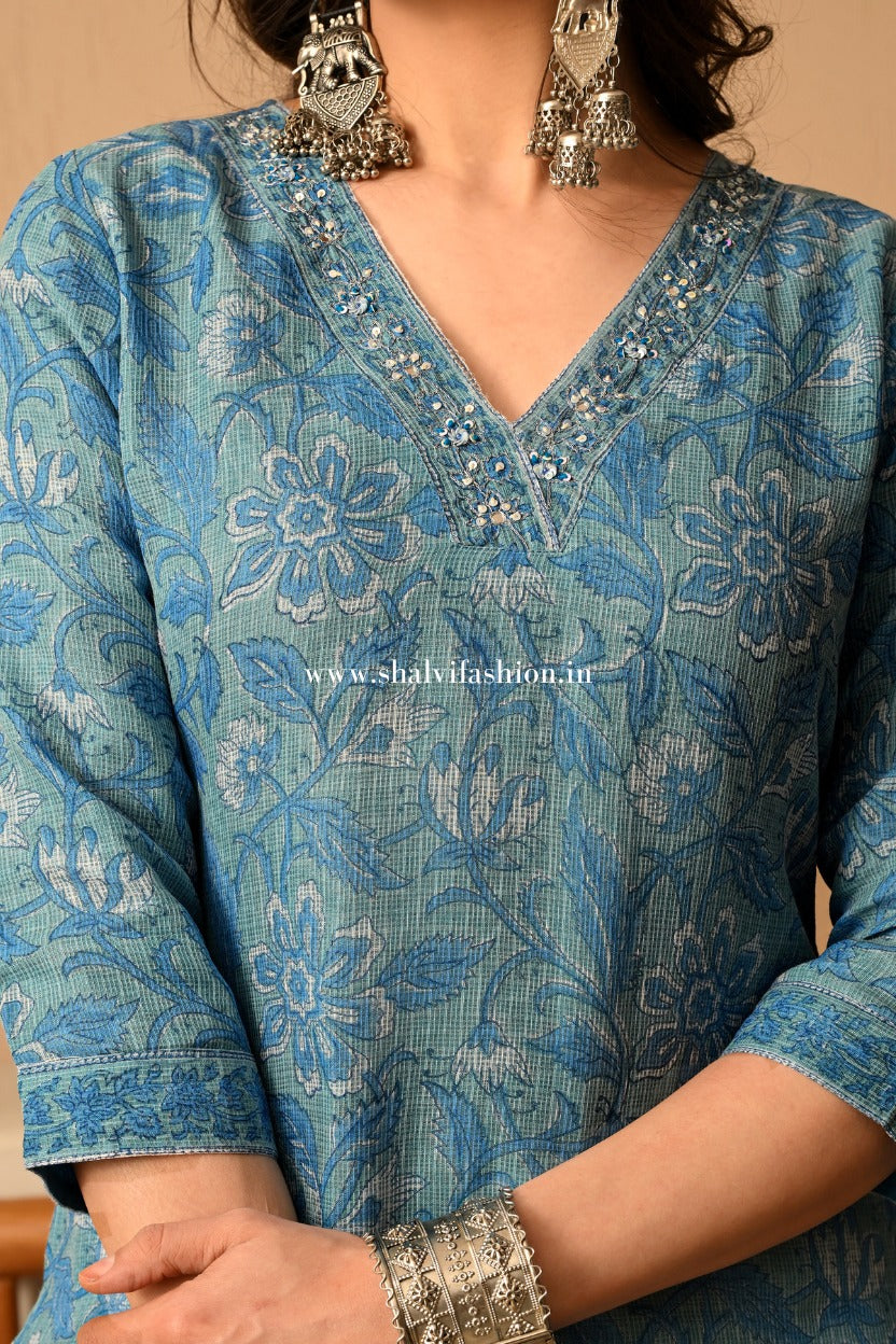 Shop hand block print kota doria suits online shopping (CSS431)