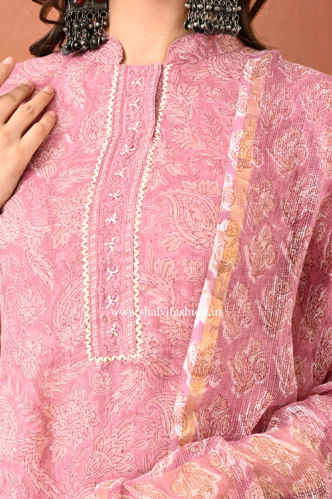 Shop block print kota doria suits online shopping (CSS445)