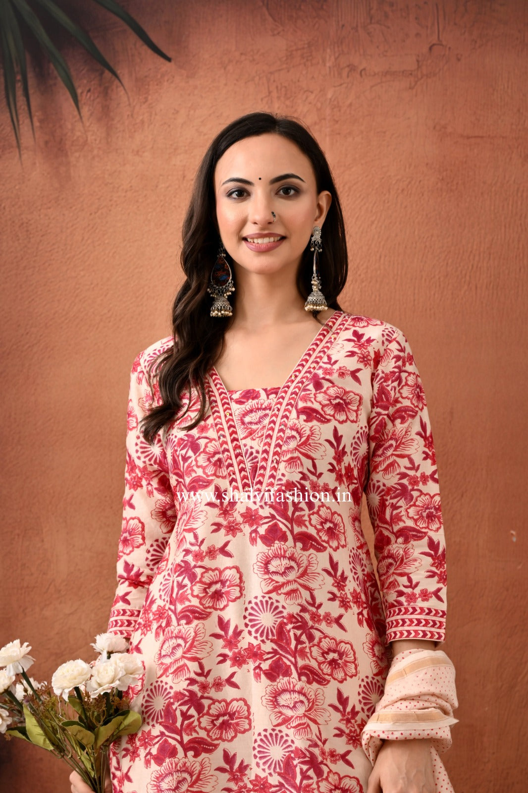 Shop hand block print chanderi silk suits (CSS468)