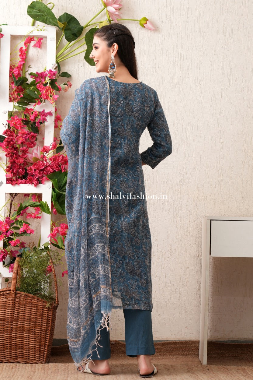 Shop hand block print kota doria suits online shopping (CSS472)