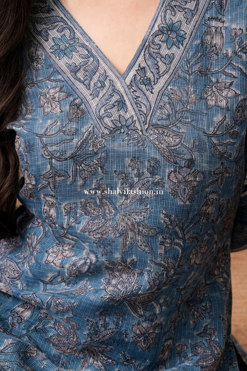 Shop hand block print kota doria suits online shopping (CSS472)