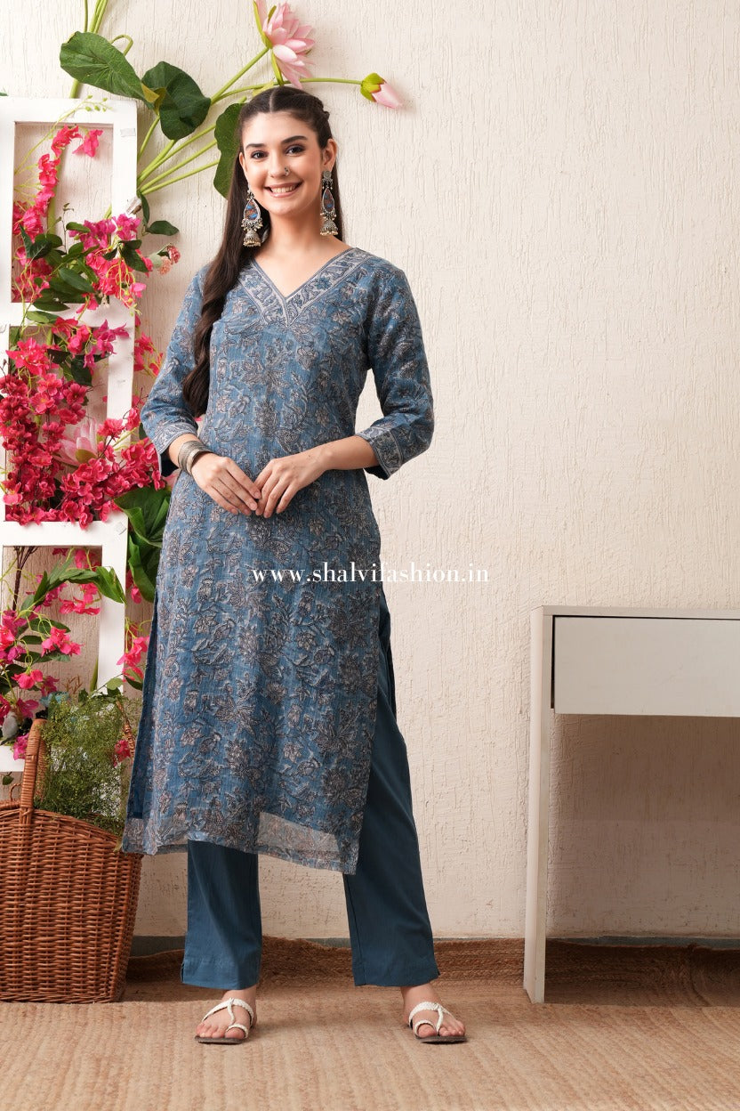 Shop hand block print kota doria suits online shopping (CSS472)