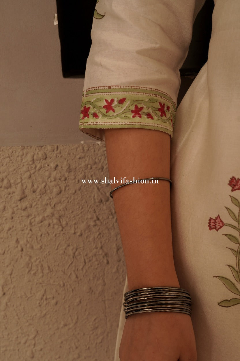 Shop buta hand block print chanderi silk suits online (CSS495)