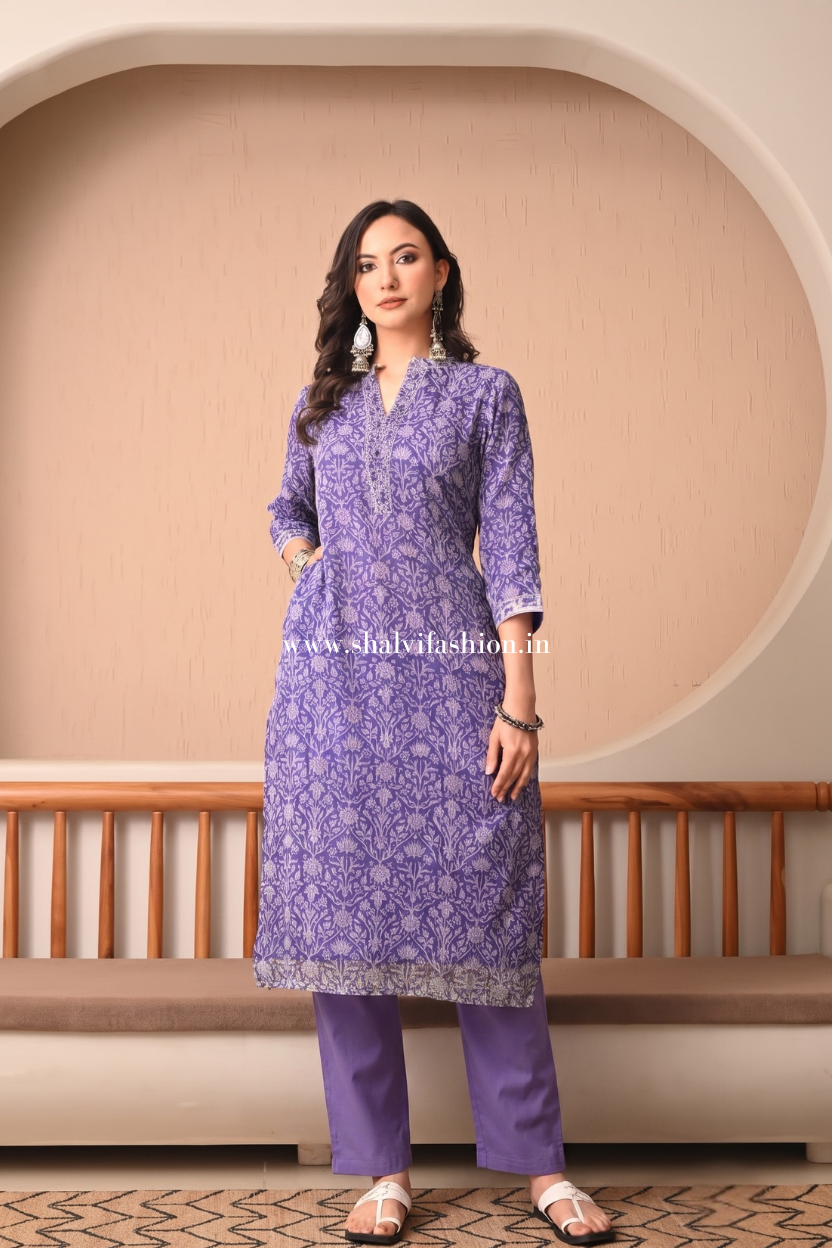 Shop block print kota doria suits online shopping (CSS497)