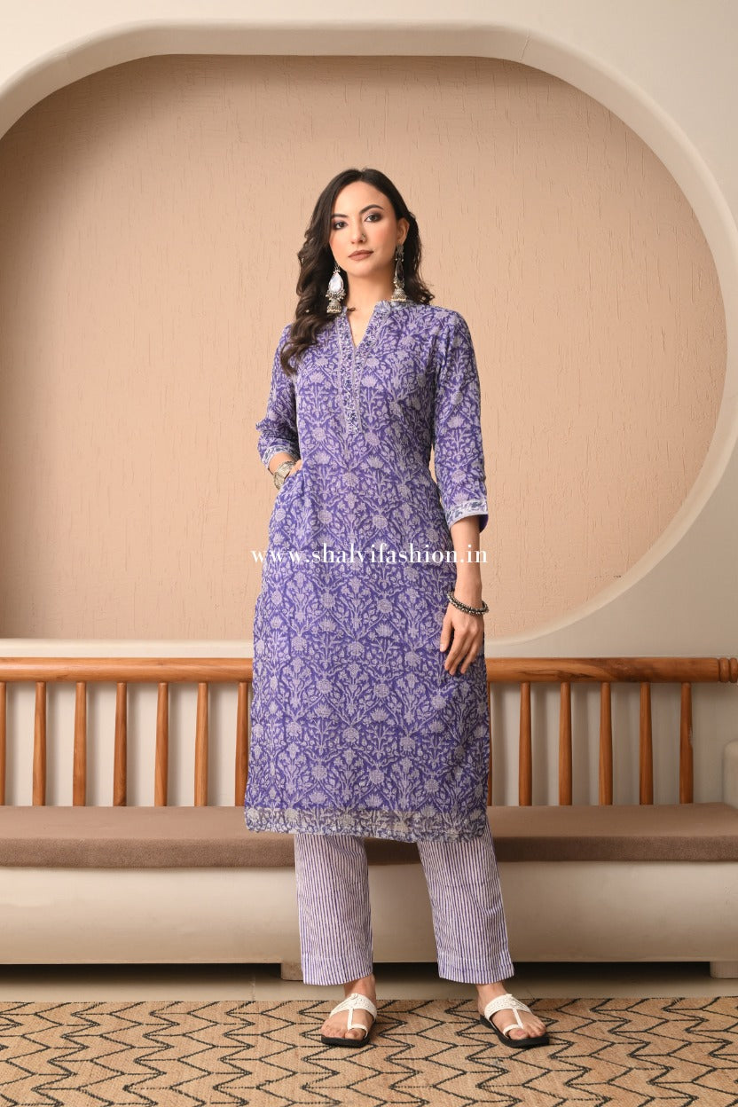 Shop block print kota doria suits online shopping (CSS497)