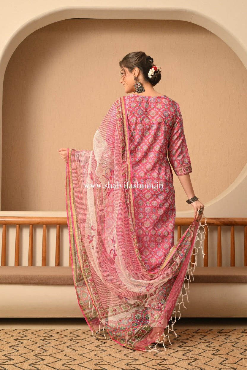 Shop block printed kota doria suits in jaipur (CSS501)