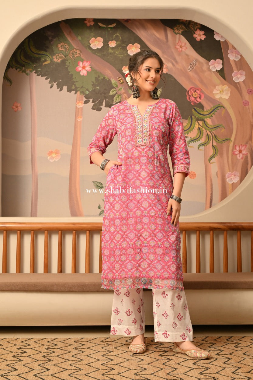 Shop block printed kota doria suits in jaipur (CSS501)
