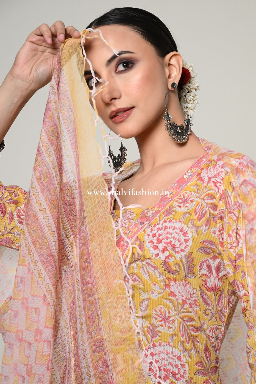 Shop hand block printed cotton suits online (CSS506)