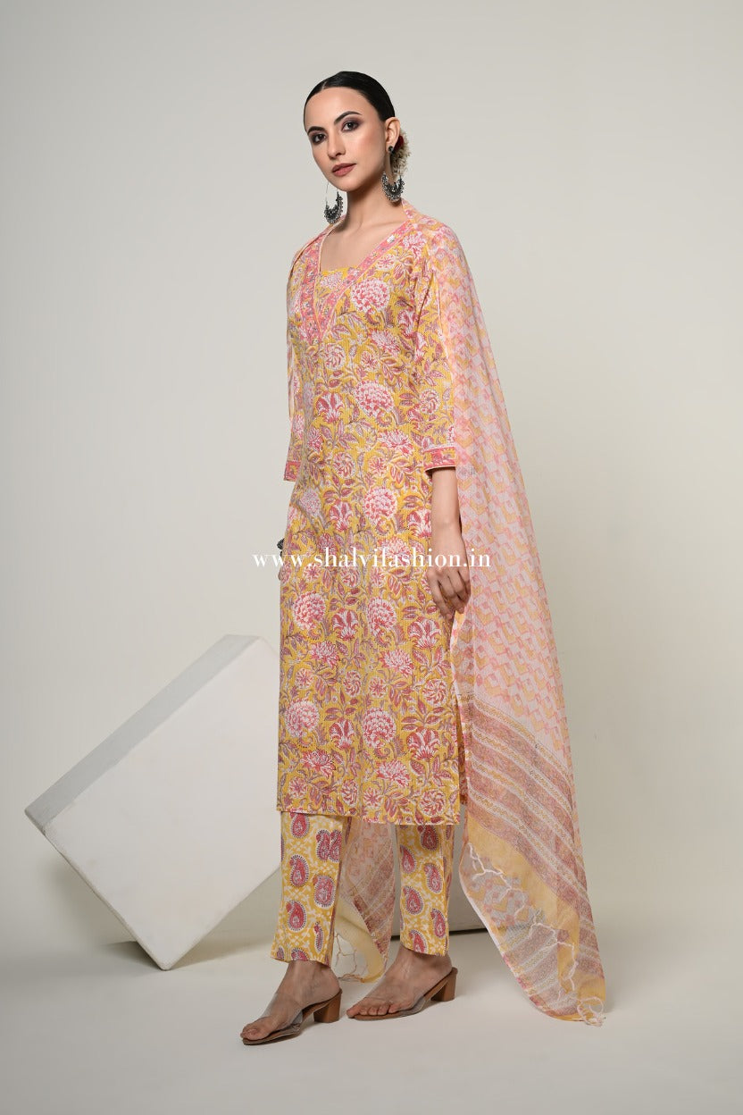 Shop hand block printed cotton suits online (CSS506)