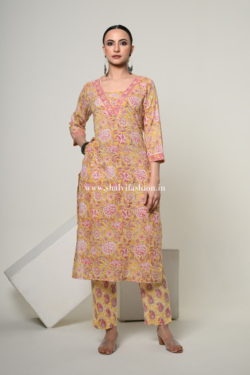 Shop hand block printed cotton suits online (CSS506)