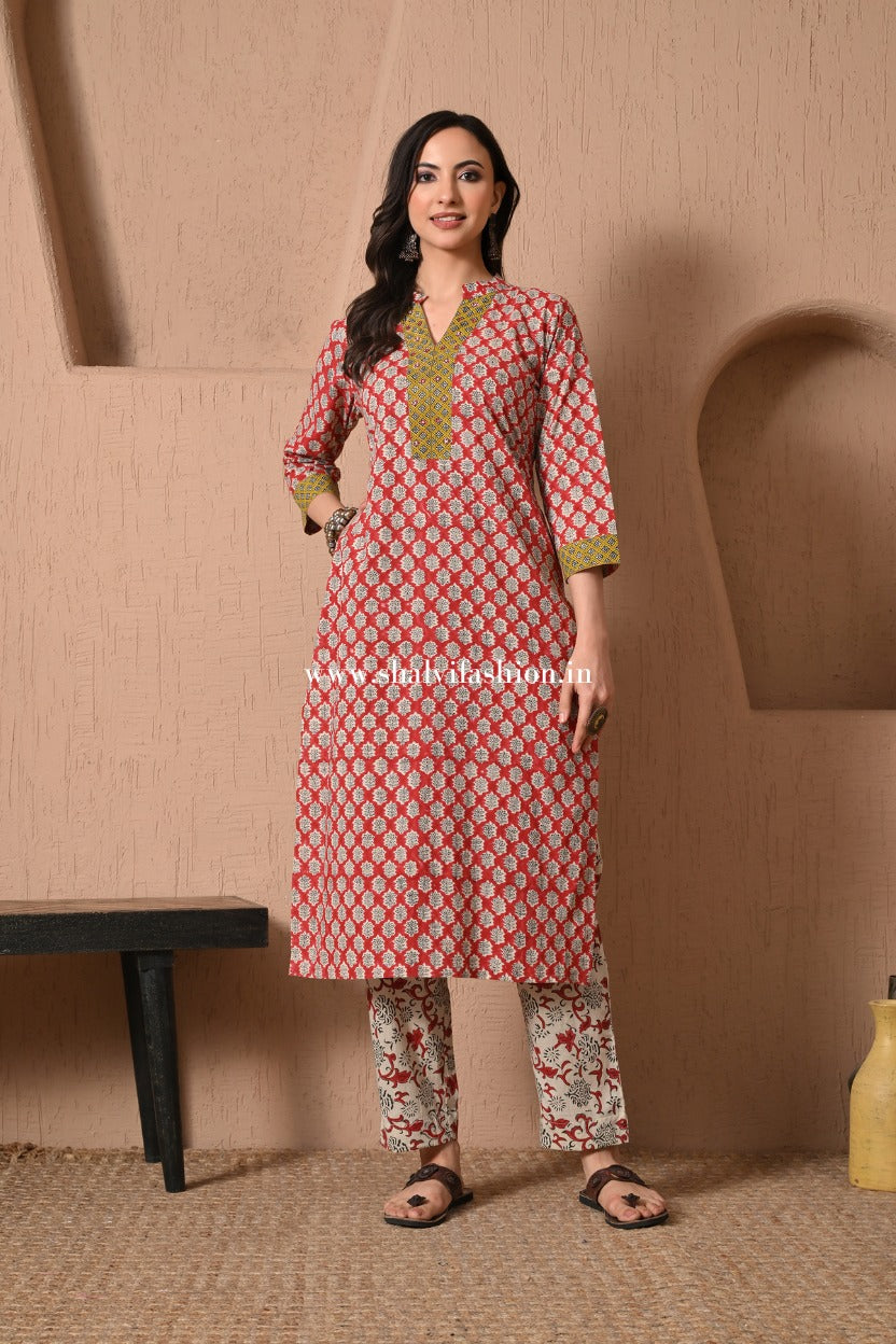 Shop jaipuri block printed cotton suits online shopping (CSS513)