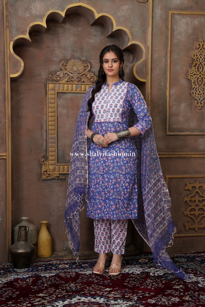 Shop jaipuri hand block printed cotton suit online shopping (CSS518)