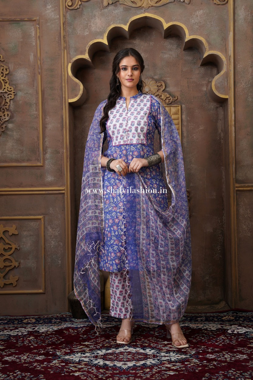 Shop jaipuri hand block printed cotton suit online shopping (CSS518)