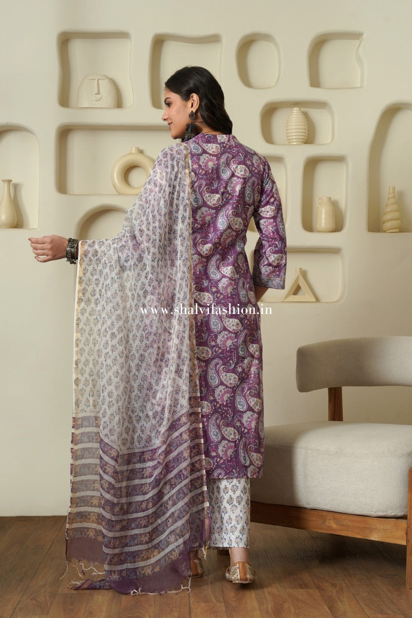 Shop jaipuri block printed cotton suits with doria online (CSS525)