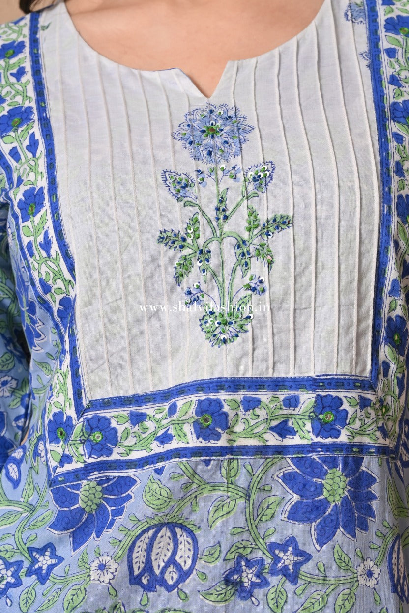 Shop jaipuri block printed cotton suits with doria online shopping (CSS526)