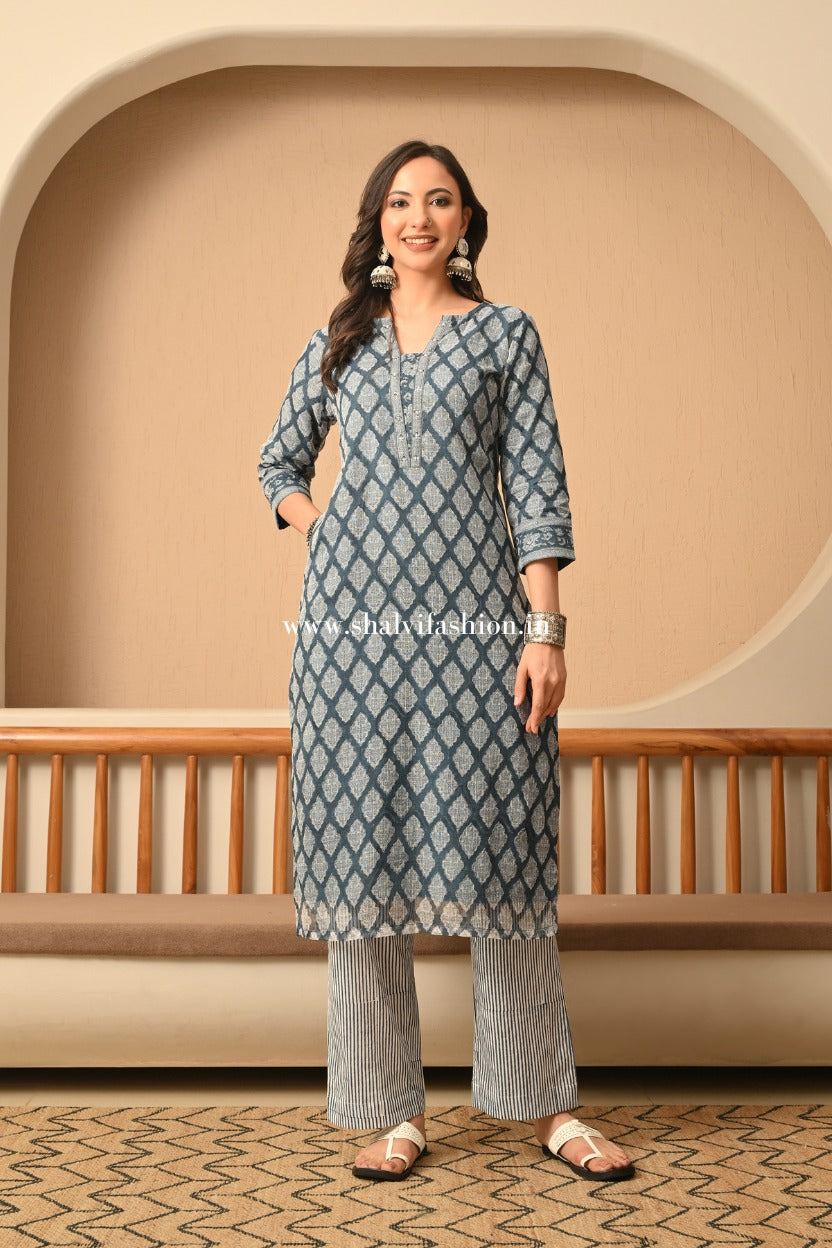 Shop jaipuri hand block print kota doria suits online (CSS529)