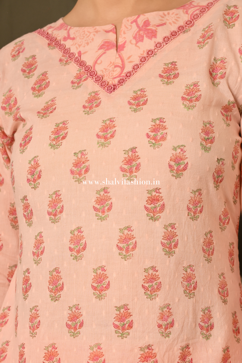 Shop jaipuri block print cotton suits with doria dupatta (CSS536)