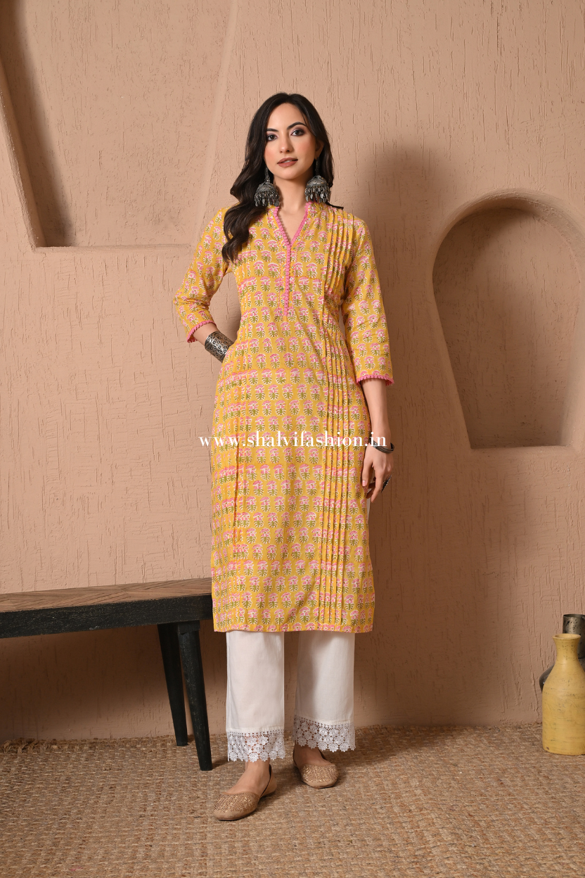Shop jaipuri hand block print cotton two piece sets (CSS541)