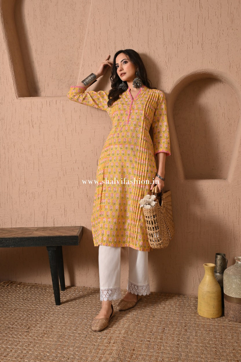 Shop jaipuri hand block print cotton two piece sets (CSS541)
