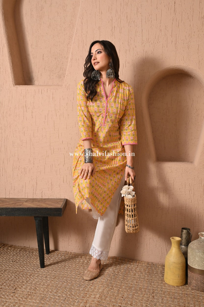 Shop jaipuri hand block print cotton two piece sets (CSS541)