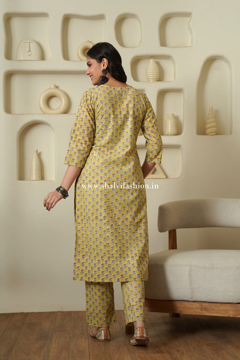 Shop hand block print cotton two piece sets online (CSS543)