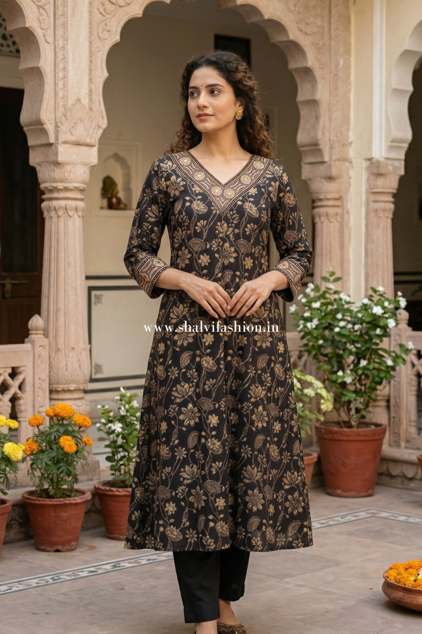 Shop hand block print chanderi silk suits online (CSS549)