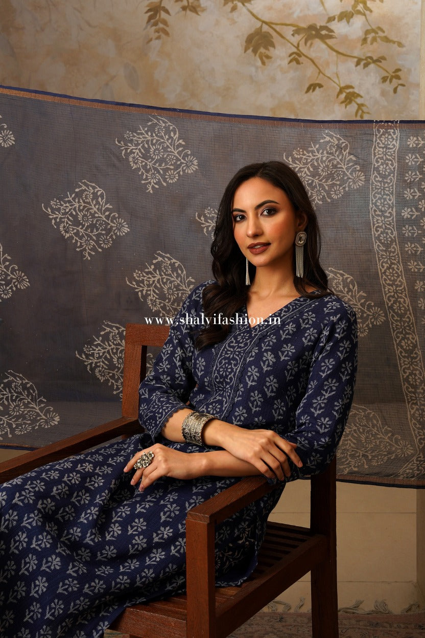 Shop hand block print kota doria suits online (CSS554)