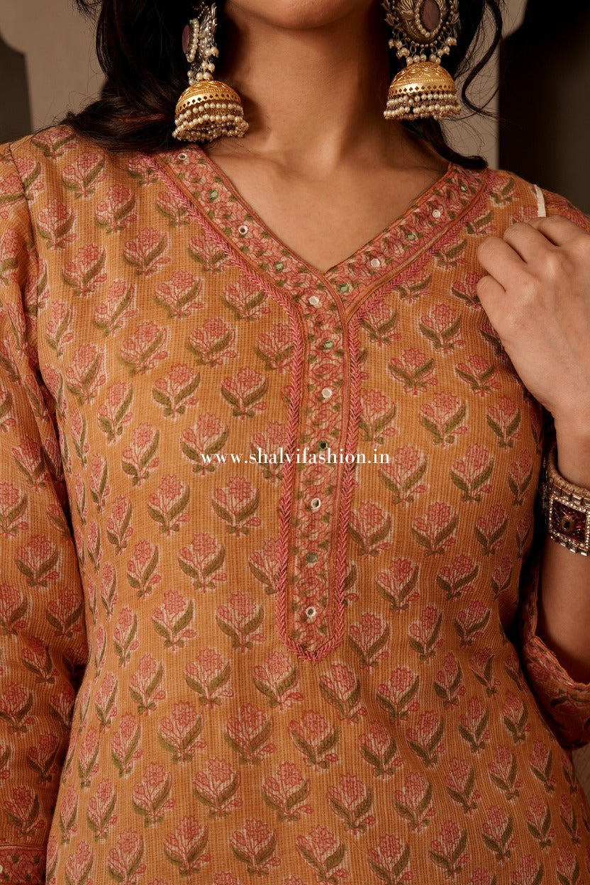 Shop jaipuri print kota doria suita online shopping (CSS557)